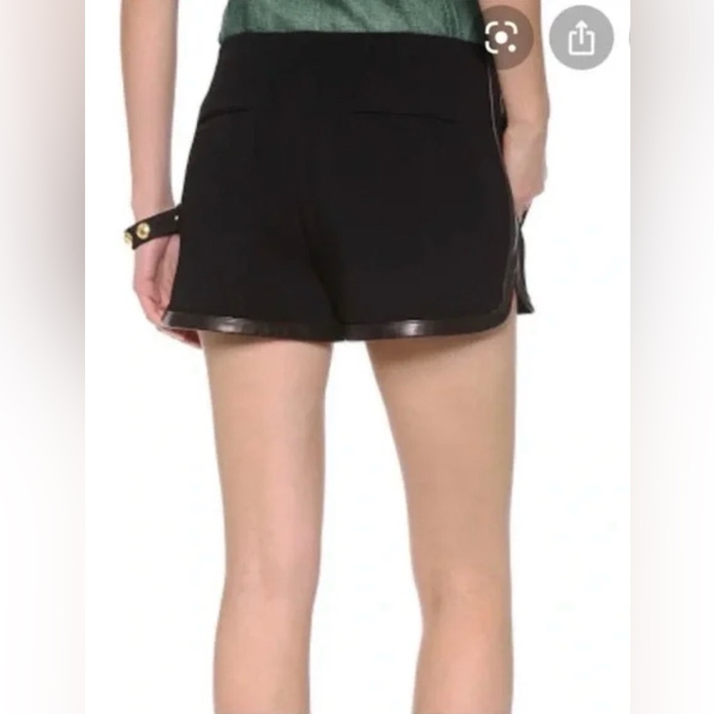 Rag & Bone Black Leather Trim Trouser Shorts - Picture 3 of 9